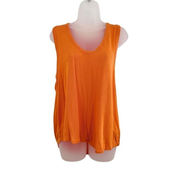 Free People Take The Plunge Tank Top Women’s Large Orange Relaxed Fit NWT - Picture 1 of 11